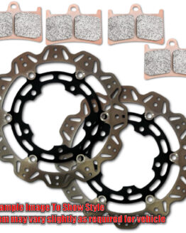 Black VEE Brake Rotors w/ Extreme Pro Pads for Front R6 & FZ8