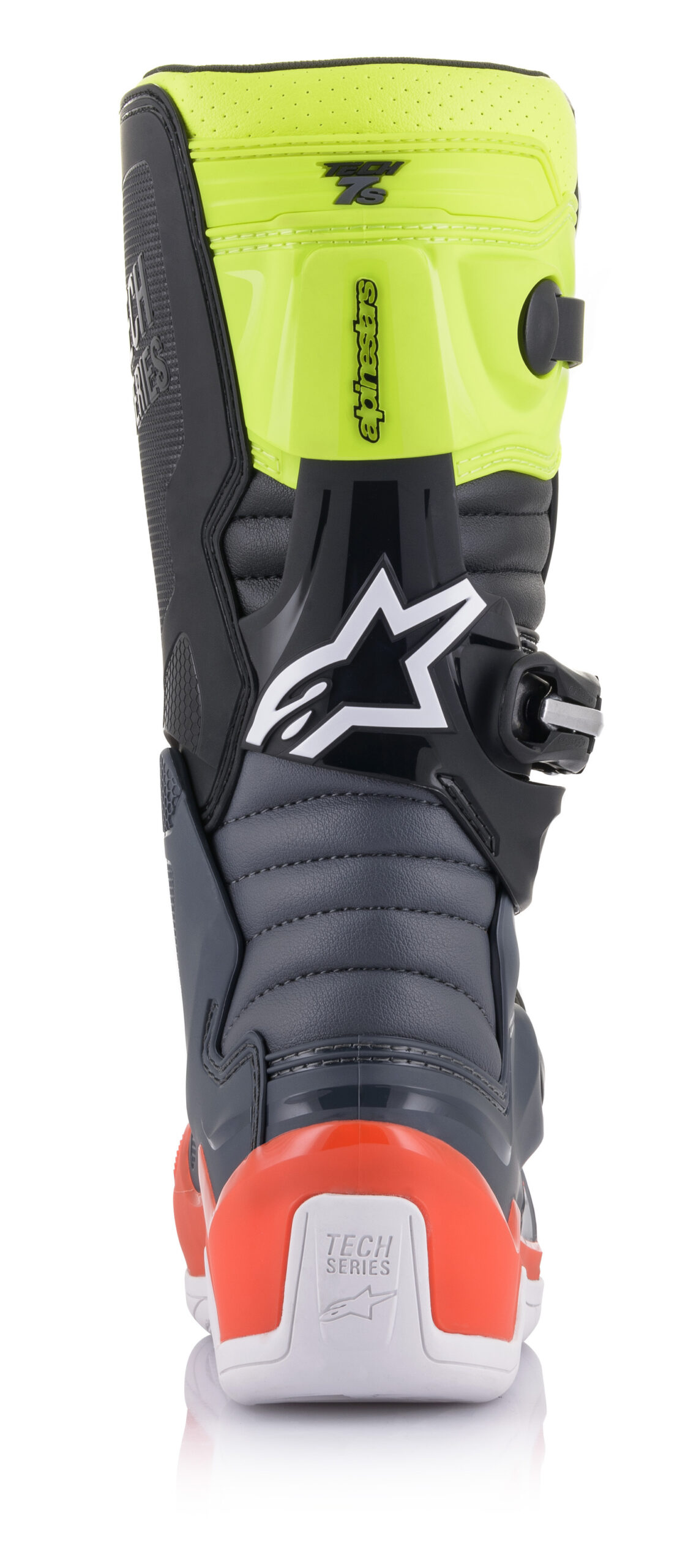 Alpinestars Tech 7S Youth Boots Black/Gray/Red/White/Yellow US 8 - Image 7