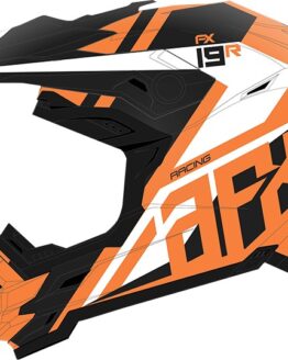FX-19R Racing Full Face Offroad Helmet Matte Orange/White Large