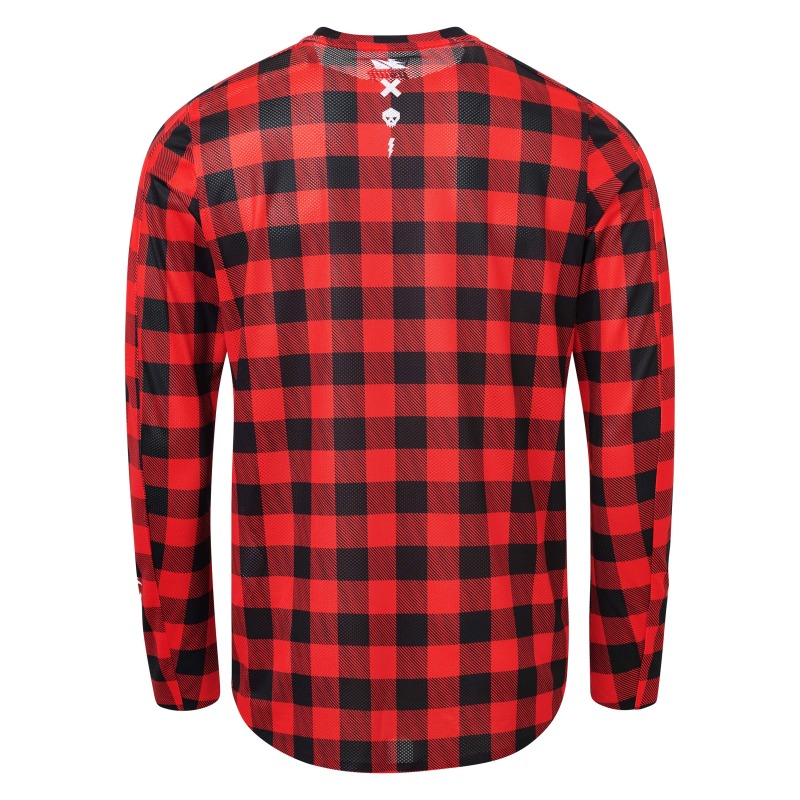 USWE Flannel Long Sleeve Off-Road Jersey Flame Red XL - Image 4