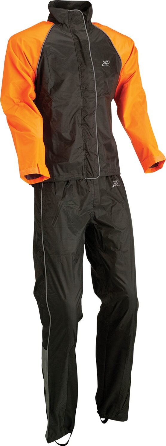 Z1R Women's 2-Piece Rainsuit Black/Orange 2XL