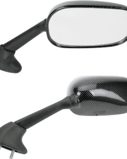 Emgo Carbon Look Left & Right Mirrors Black Fits 07-08 Yamaha R6S