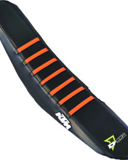 D'Cor Gripper Seat Cover Black/Orange Ribs Fits 11-15 KTM SX/F