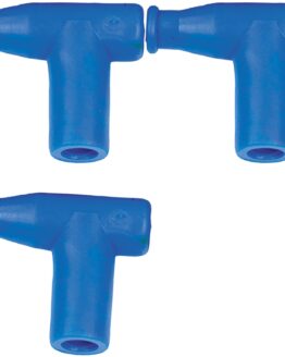 T Type Spark Plug Cap / Boot Blue, 5k Ohm 3-Pack