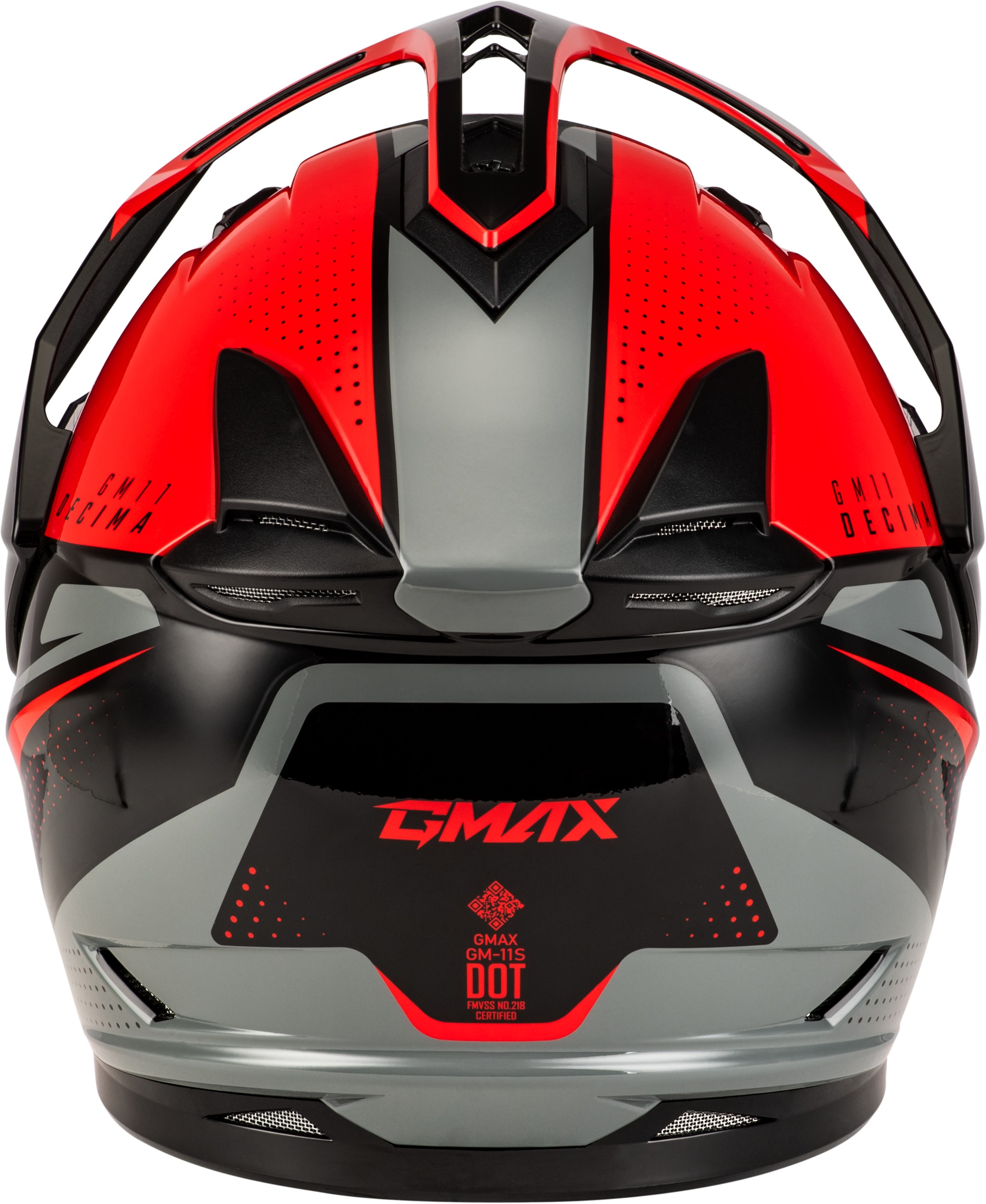 GMAX GM-11 Decima Helmet Black/Red/Grey Medium - Image 4