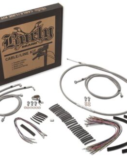Burly Extended Braided SS Control Cable Kit 15" Ape Fits 1997 FLHTCU