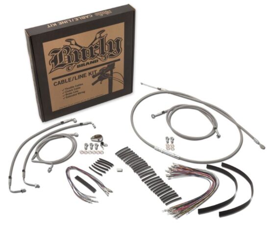 Burly Extended Braided SS Control Cable Kit 15" Ape Fits 1997 FLHTCU