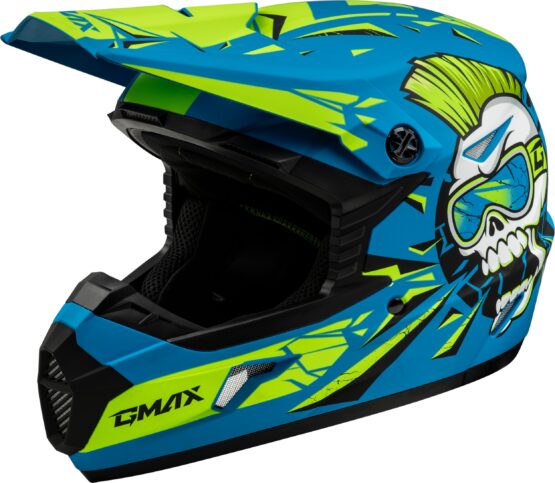 GMAX MX-46Y Unstable Youth Helmet Matte Blue/Green Large