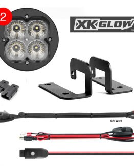 Round 20w LED Cube Light w/ RGB Accent Kit w/ Fog Mount- Spot Beam 2pc