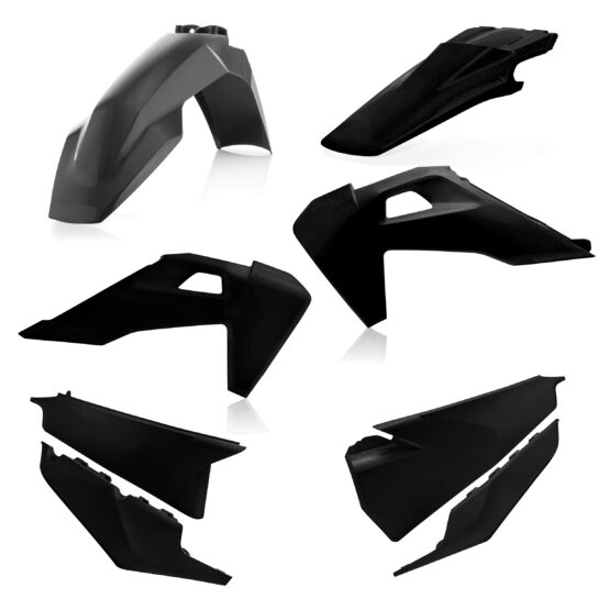 Acerbis Plastic Kit Black For 19-22 Husqvarna TC/FC/FX/TX 125-450