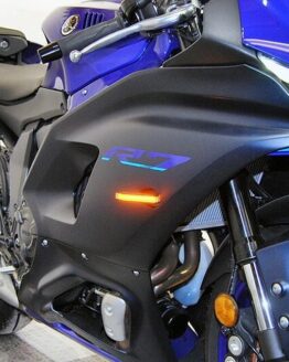 New Rage Cycles Front LED Turn Signals Black Fits 21-24 Yamaha R7
