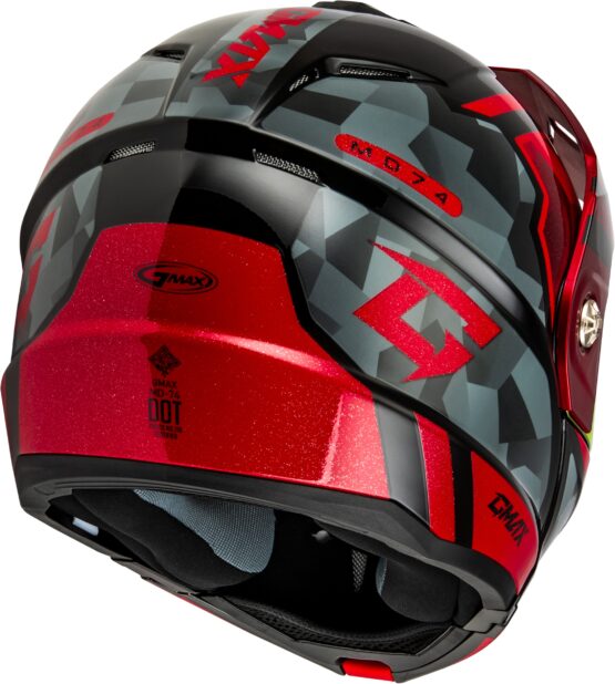 GMAX MD-74 Striker Modular Helmet 3XL Black/Grey/Red Mirror Red - Image 5