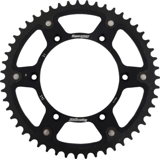 Supersprox Stealth Rear Sprocket 51T Black 520 For Yamaha YZ WR TTR