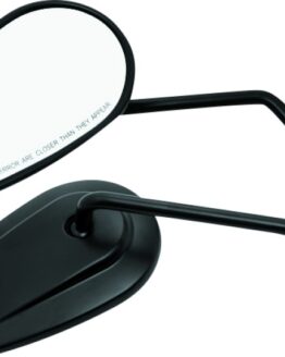 Biker's Choice Black Tapered Long Stem Mirrors Pair Fits 65-21 H-D Models