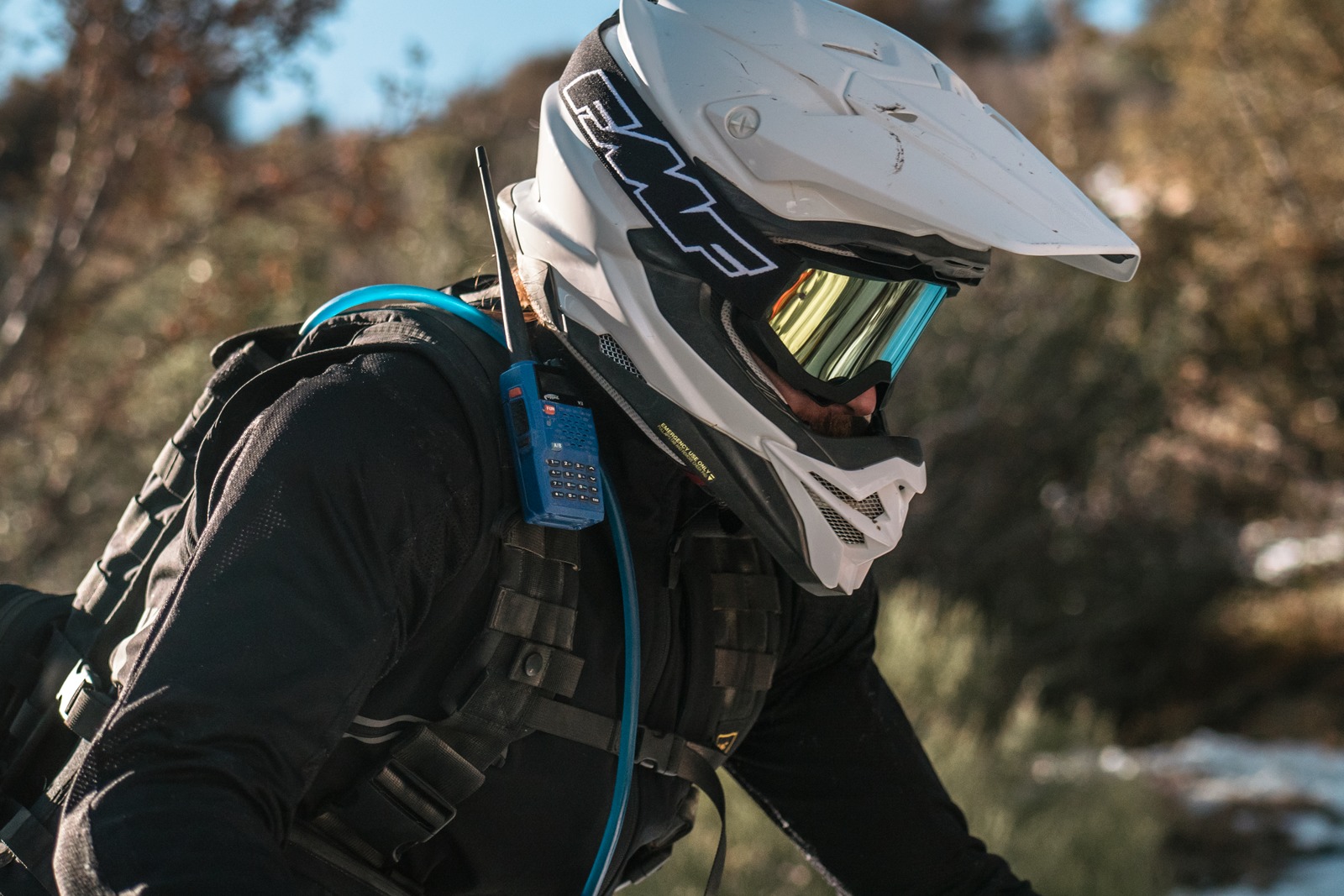 FMF PowerBomb Rocket Black Goggle with Mirror Silver Lens - Image 3