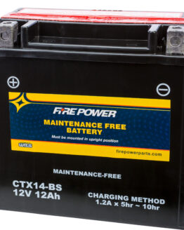 Fire Power CTX14-BS Maintenance Free Sealed Battery Replaces YTX14-BS
