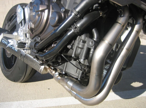 Graves Carbon & Titanium Full Exhaust Black Fits FZ-07/MT-07/XSR700/R7 - Image 5