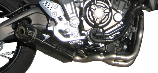 Graves Carbon & Titanium Full Exhaust Black Fits FZ-07/MT-07/XSR700/R7 - Image 6