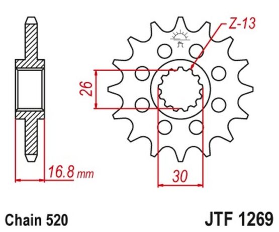 Front Steel Countershaft Sprocket - 14 Tooth 520 Chain Conversion - Image 2