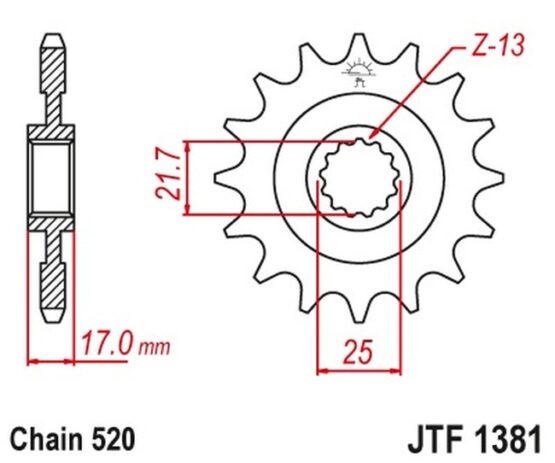 Front Steel Countershaft Sprocket - 15 Tooth 520 - Image 2