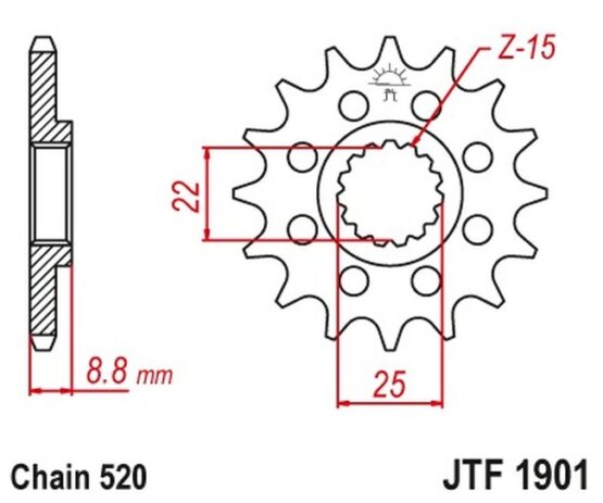 Front Steel Countershaft Sprocket - 11 Tooth 520 - Image 2