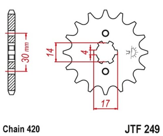 Front Steel Countershaft Sprocket - 15 Tooth 420 - Image 3