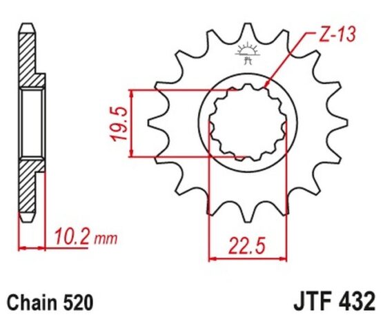 Front Steel Countershaft Sprocket - 12 Tooth 520 - Image 3