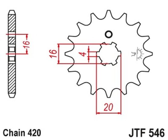 Front Steel Countershaft Sprocket - 13 Tooth 420 - Image 3