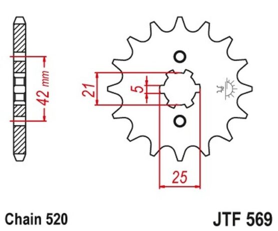 Front Steel Countershaft Sprocket - 12 Tooth 520 - Image 2