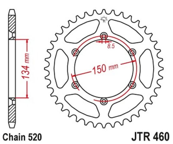 Steel Rear Sprocket Self Cleaning - 51 Tooth 520 - Image 3