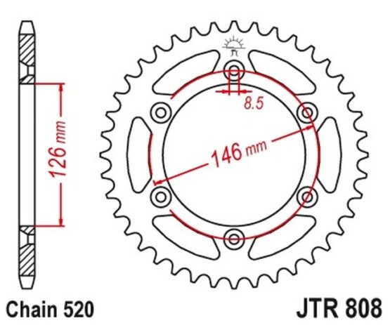 *Open Box* Steel Rear Sprocket Self Cleaning - 48 Tooth 520 - Image 5