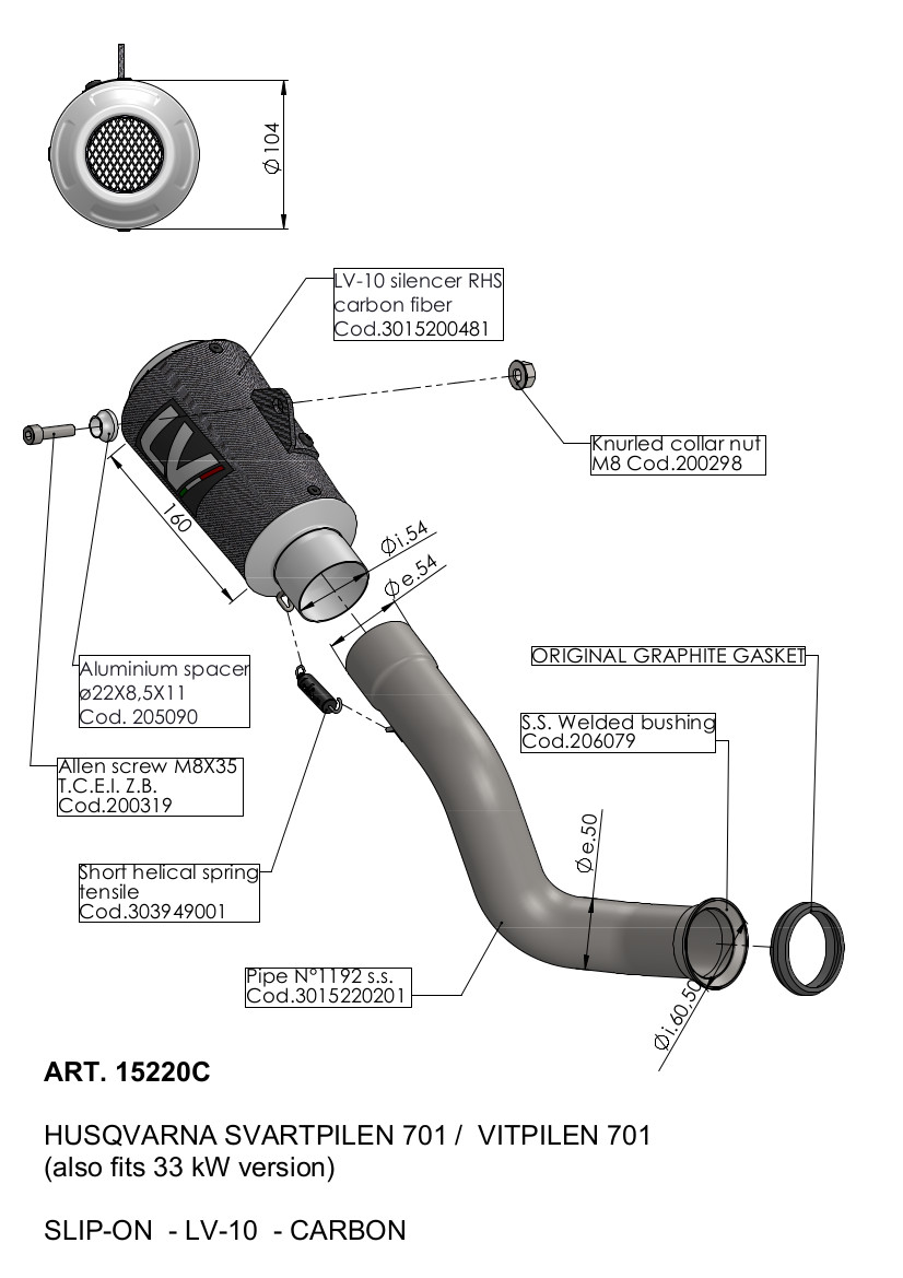 LV-10 Carbon Fiber Slip On Exhaust - Image 5