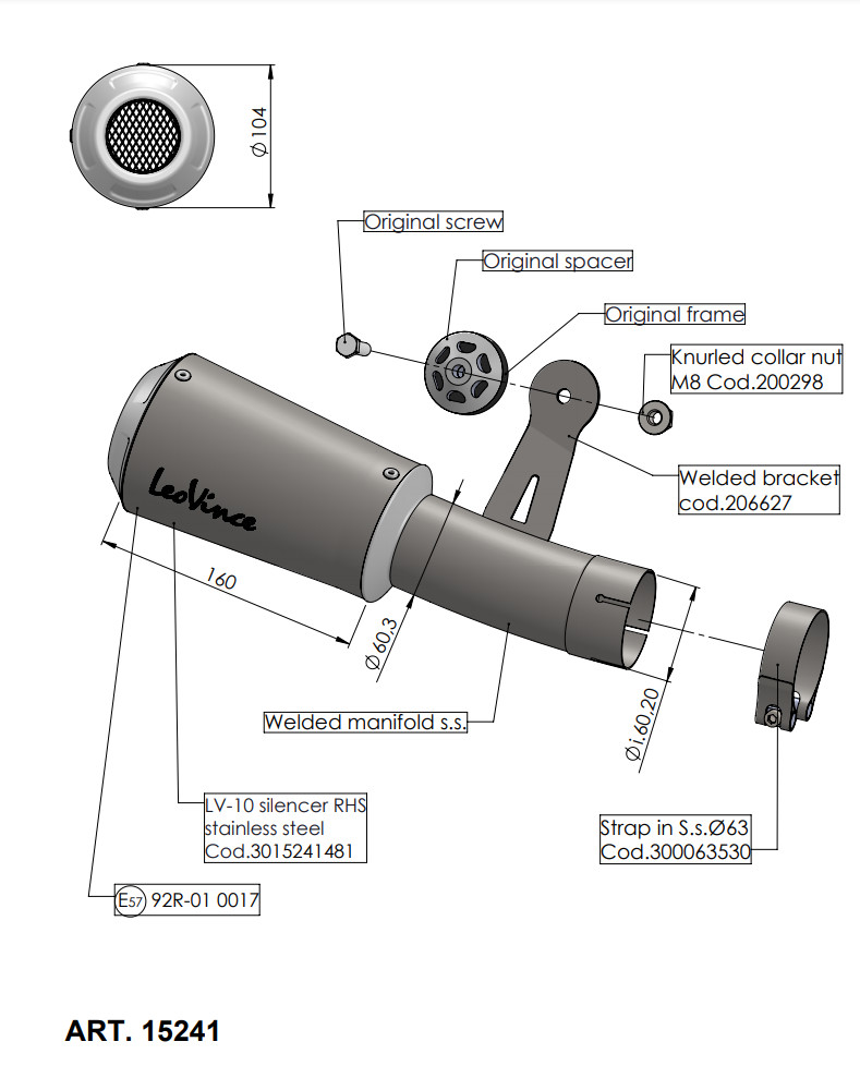 LV-10 Stainless Steel Slip On Exhaust - Image 5