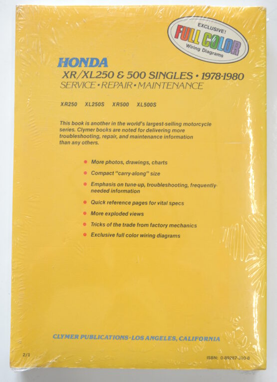 NOS Clymer Shop Repair & Service Manual Soft Cover Fits 78-80 XR/XL 250-500 - Image 2