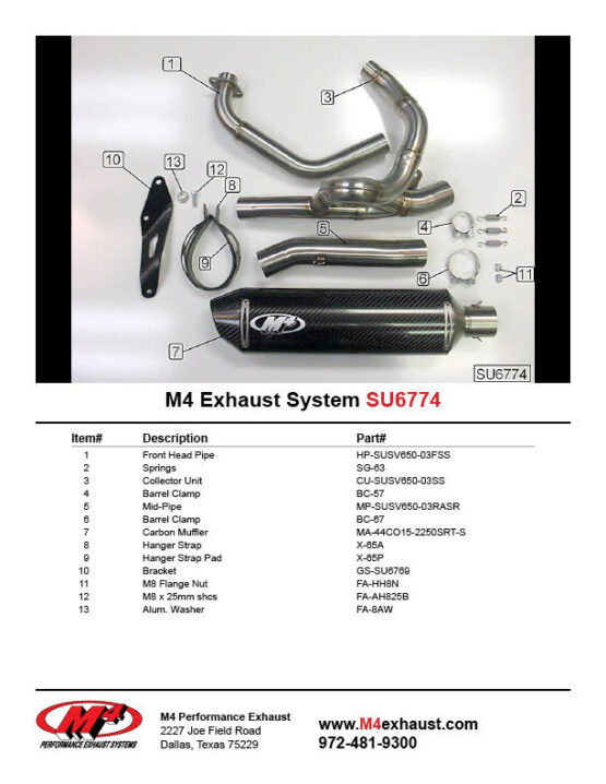 Race Mount Carbon Fiber Full Exhaust w/ Stainless Tubing - Image 4