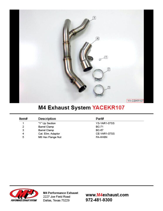 M4 Stainless Mid Pipe YA-CEKR107 Fits 07-08 Yamaha R1 - Image 2