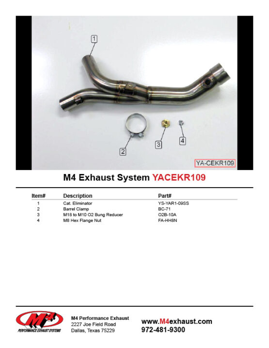 M4 Stainless Mid Pipe Fits 09-14 Yamaha R1 - Image 2