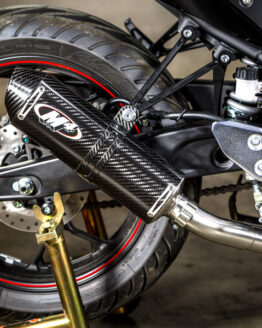 Full Exhaust w/ Carbon Fiber Muffler & Stainless Tubing