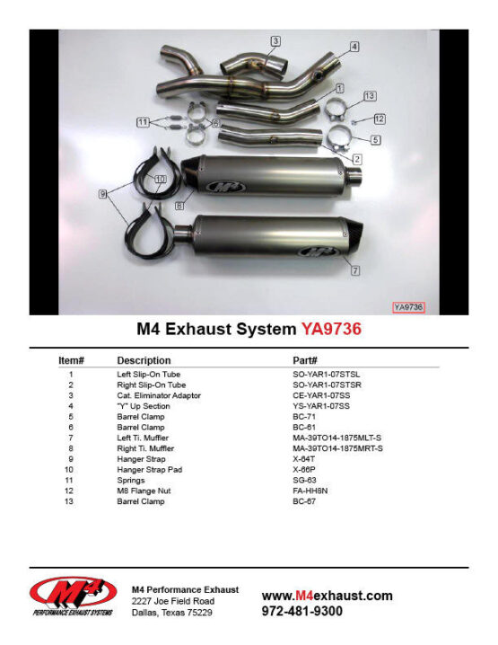 M4 Titanium Dual Slip On Exhaust w/ Link Pipe Fits 07-08 Yamaha R1 - Image 4
