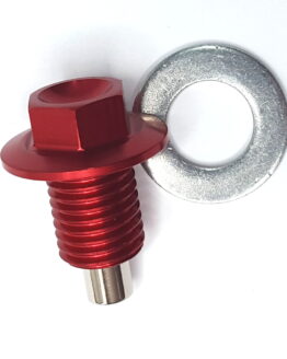 Moose Red Magnetic Drain Plug M12x1.5 x 22mm w/ Washer