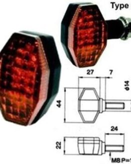Amber Lens L.E.D. Turn Signal - Type 592 MotoLED Flasher or Marker Light