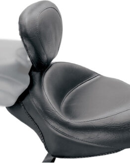 Wide Smooth Naugahyde Solo Seat Black w/Backrest