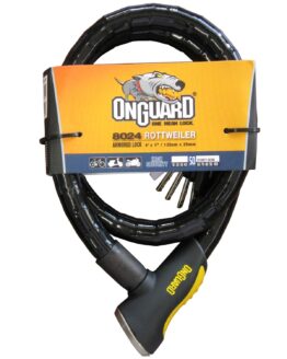 OnGuard Rottweiler 4' 25mm Armored Cable Lock for Motorcycle Scooter ATV Bicycle