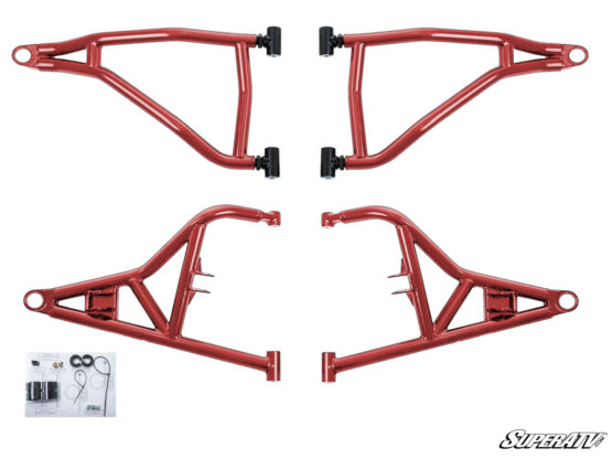High Clearance Front A-Arms 1.5" Forward Offset Red Adj. w/o Joints