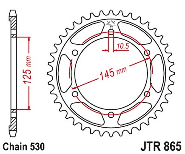Steel Rear Sprocket - 45 Teeth 520 Pitch *OB* - Image 3