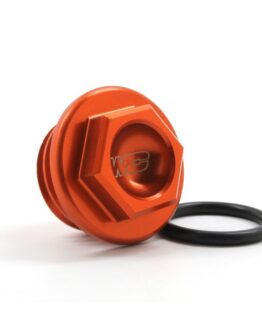 Works Connection Anodized Orange Aluminum Oil Filler Plug