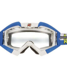Ariete MX Goggles Crows Top White Blue OTG Clear Lexan Lens