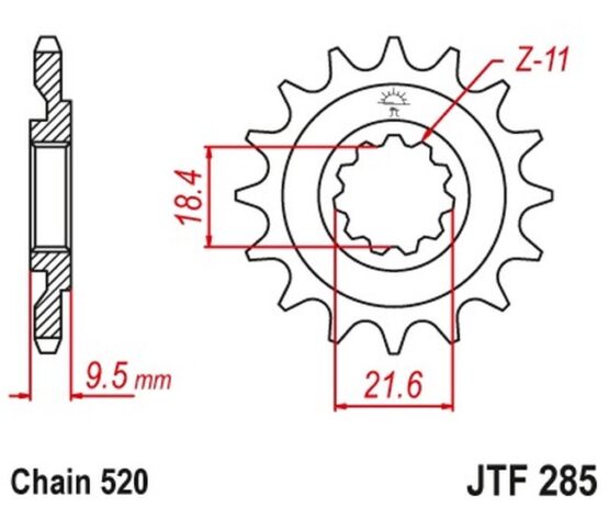 Steel Front Countershaft Sprocket - 14 Teeth - Image 2