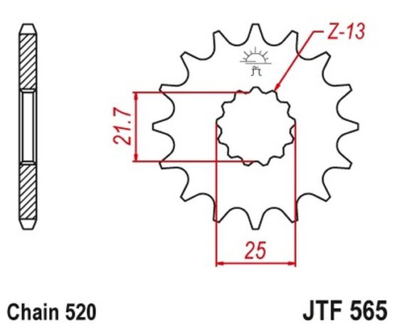 Front Steel Countershaft Sprocket - 14 Tooth 520 - Image 2