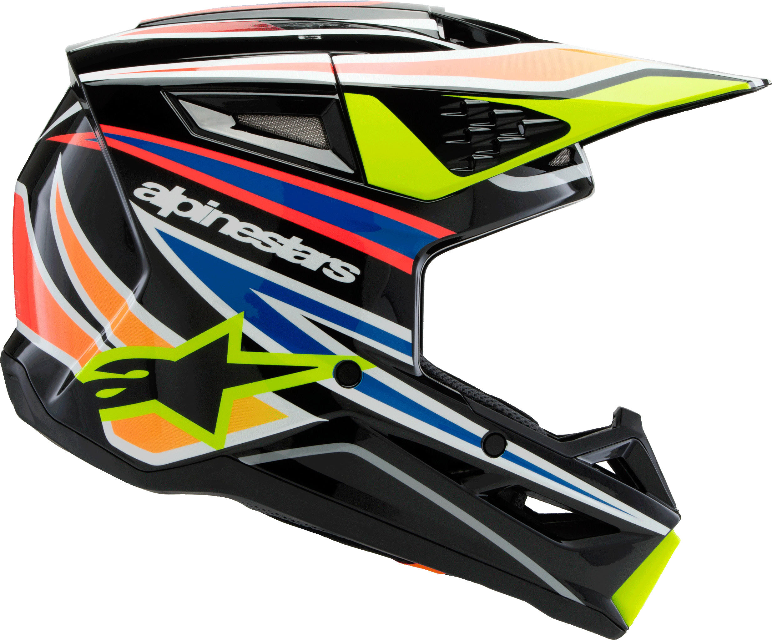 Alpinestars SM3 Youth Wurx Helmet Large Black/Yellow/Red/Blue - Image 4